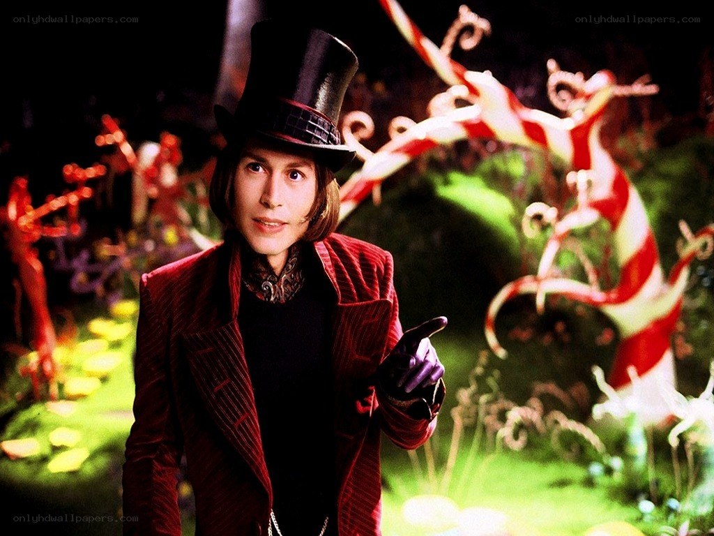 Willy Wonka in the candy garden