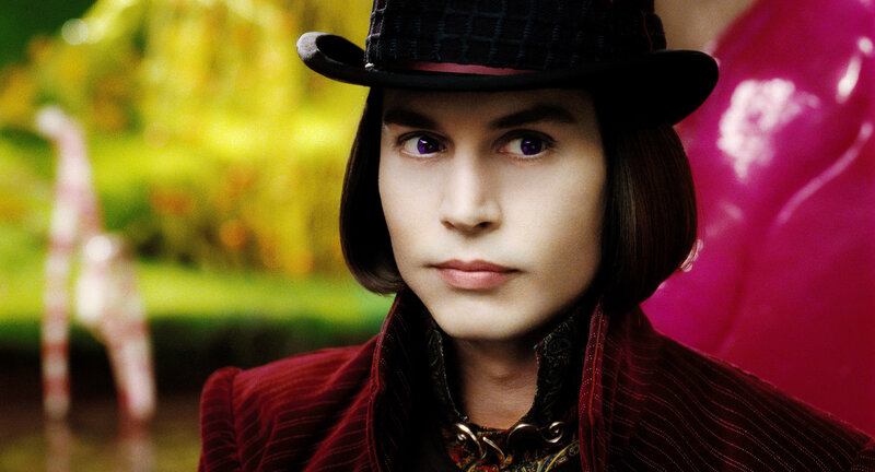 Willy Wonka in the chocolate factory