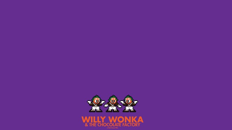 Willy Wonka pixel art title
