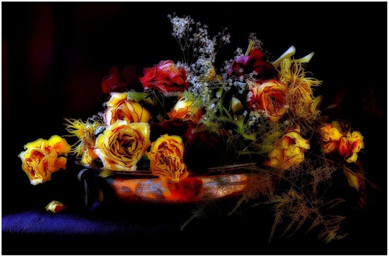 Wilted Flowers in Bowl
