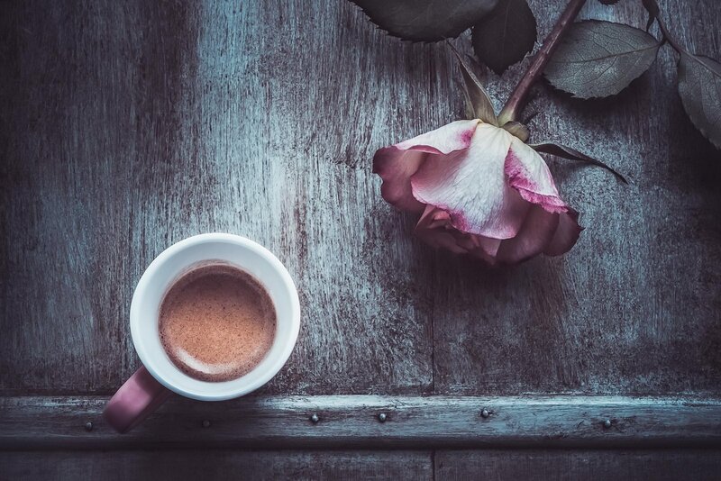 Wilted Rose and Coffee Cup