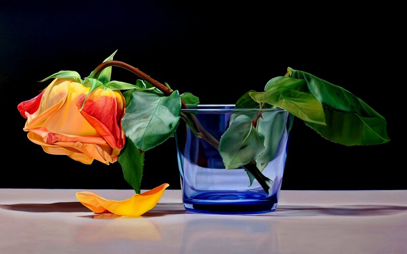 Wilted Rose in Glass