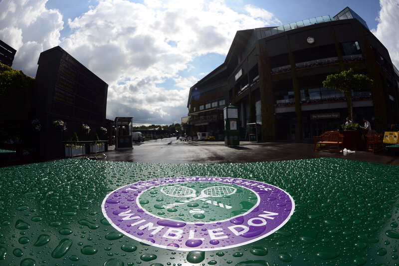 Wimbledon Logo on Wet Surface