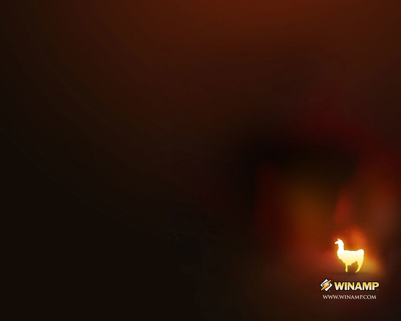 Winamp llama logo on dark background