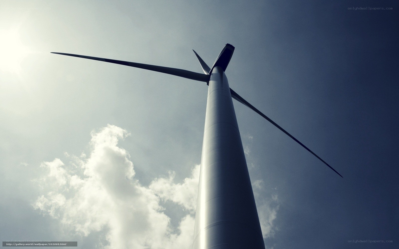 Wind turbine against sky
