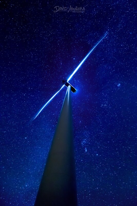 Wind Turbine at Night