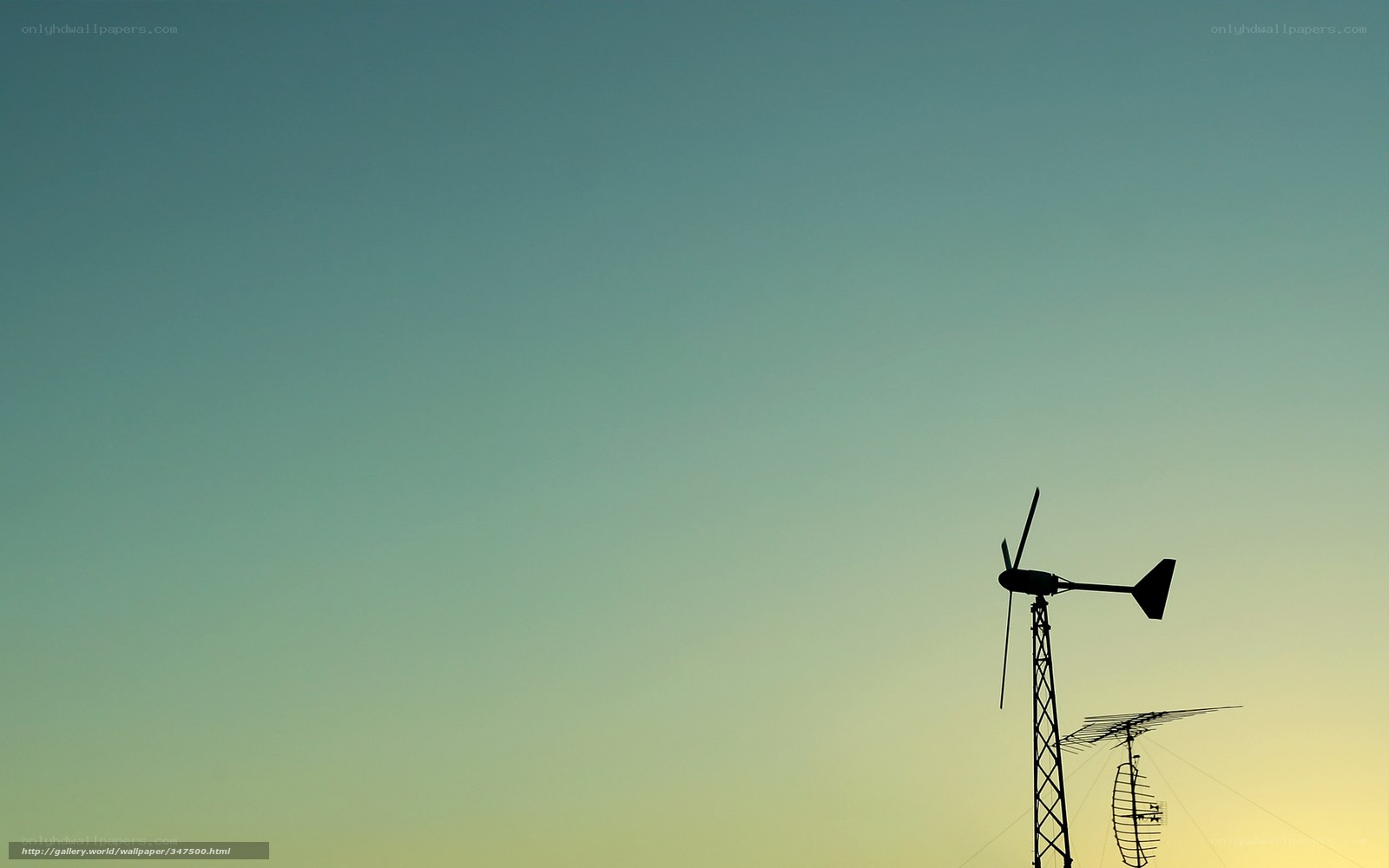 Wind turbine at sunset