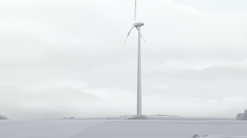 Wind Turbine in Snow