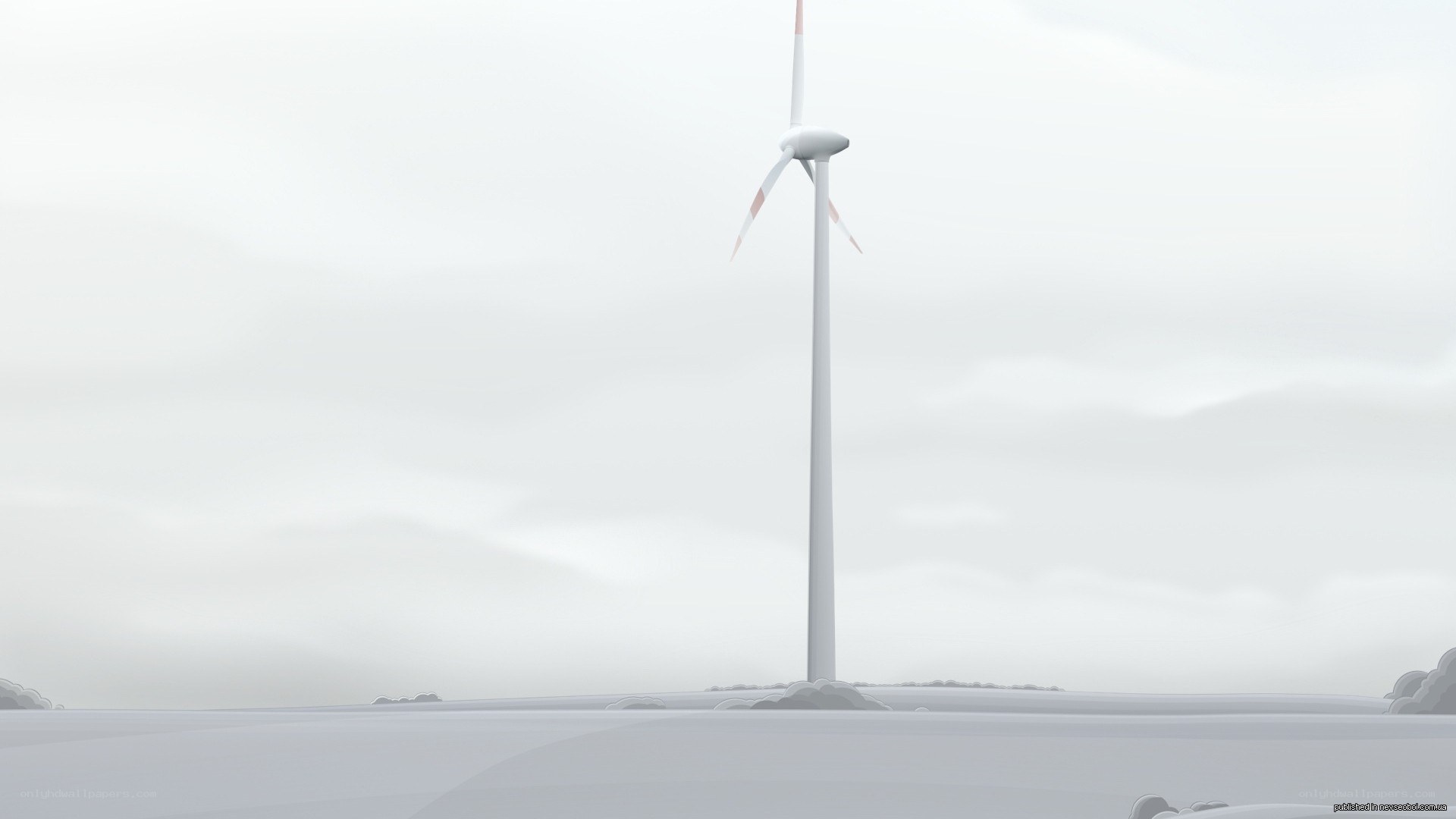 wind turbine in snowy landscape