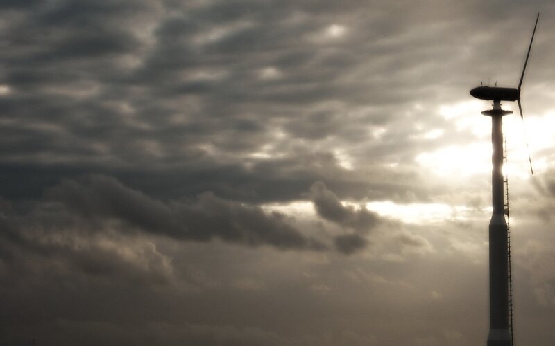 Wind Turbine Silhouette — Gray