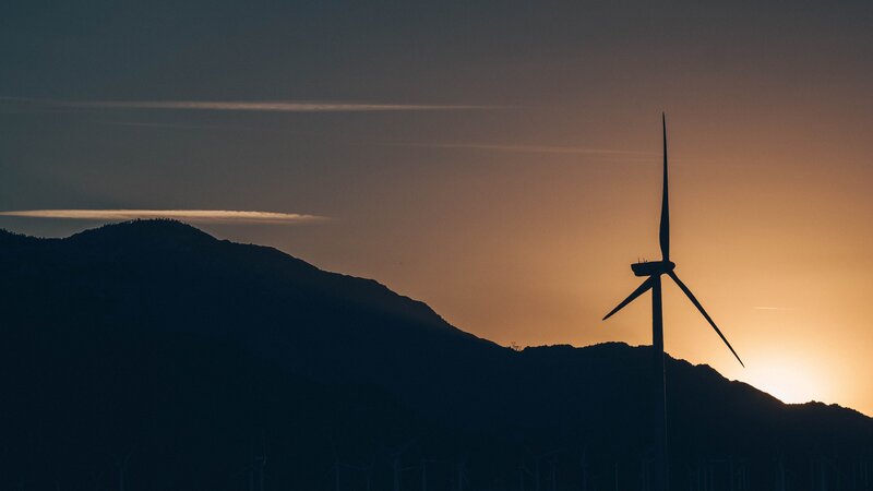 Wind Turbine Silhouette — Orange