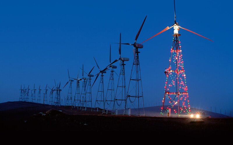 Wind Turbines at Night