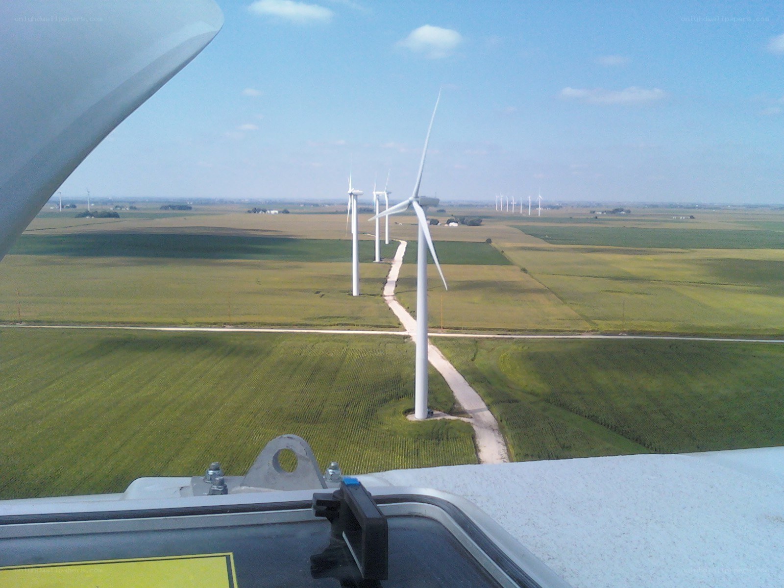 Wind turbines in a rural landscape