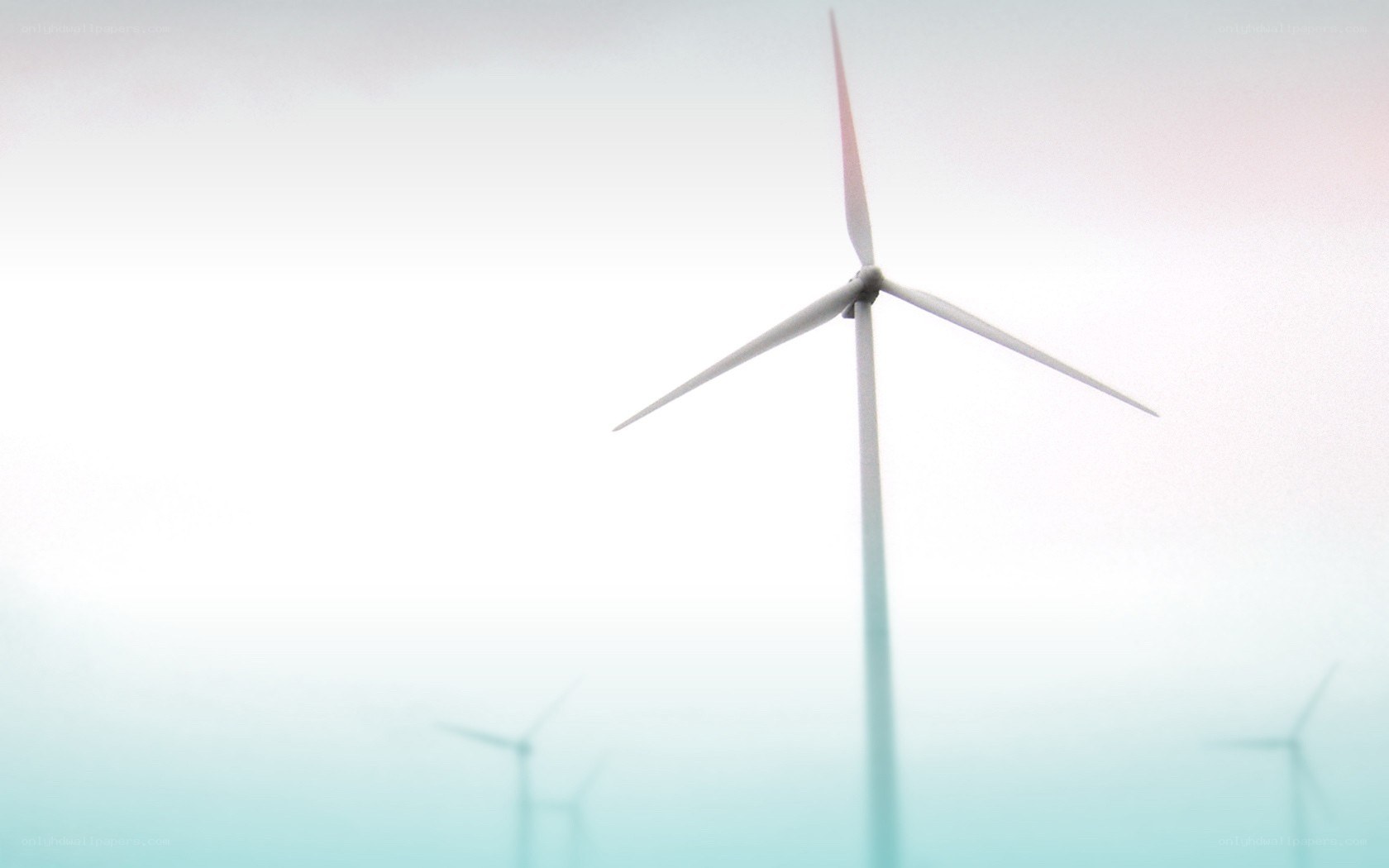 Wind turbines in fog