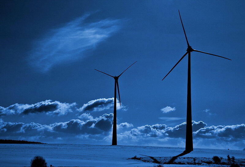 Wind Turbines in Snow