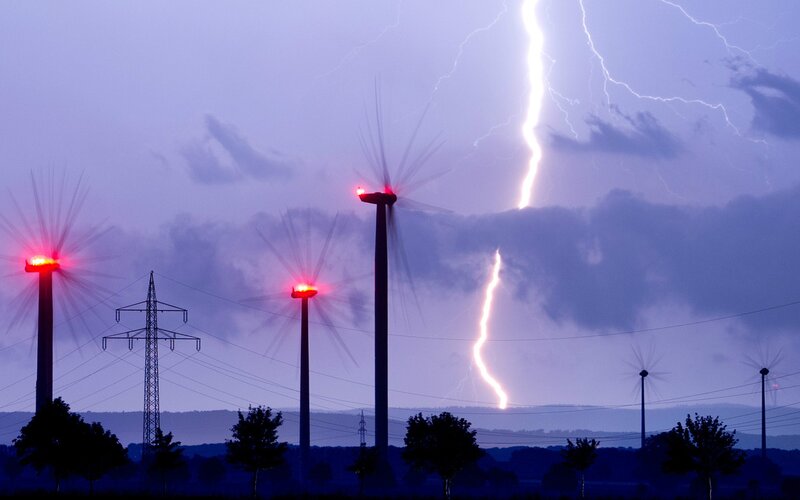 Wind Turbines in Storm