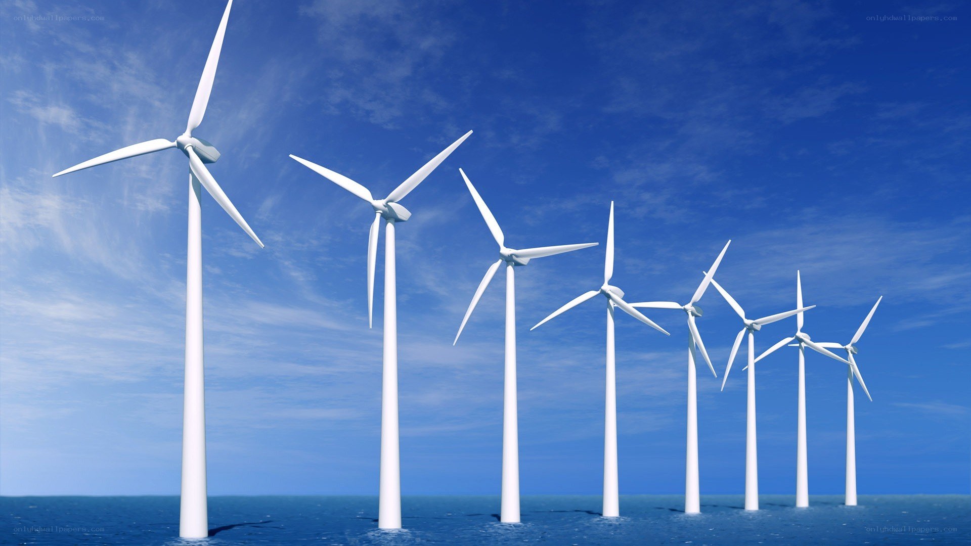 Wind turbines in the ocean