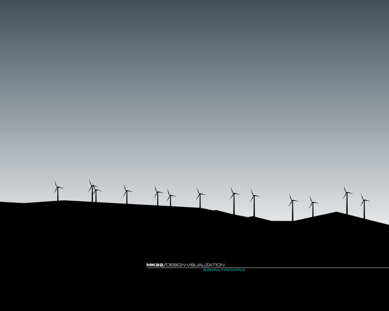 wind turbines on a hill