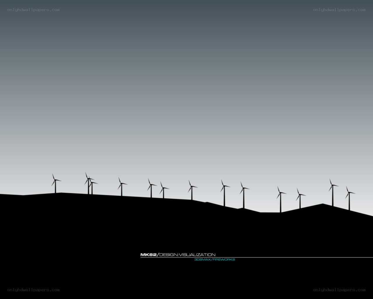 wind turbines on a hill