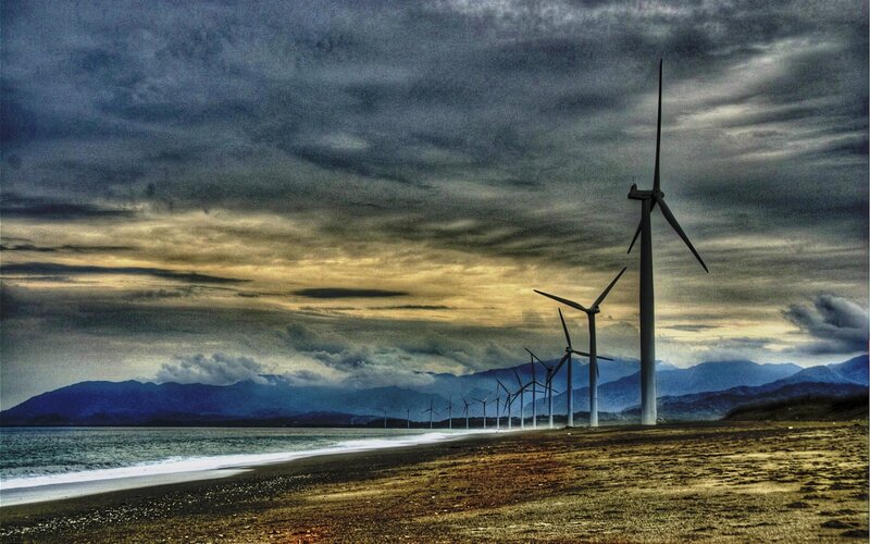 Wind Turbines on Beach