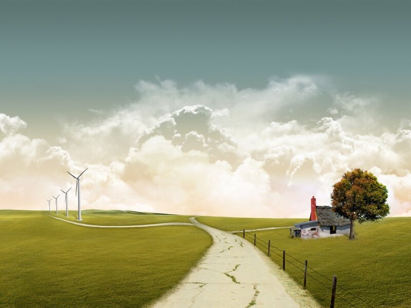 Wind Turbines on Hill