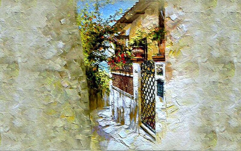 Winding Alley with Gate
