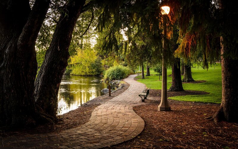 Winding Brick Path — Green