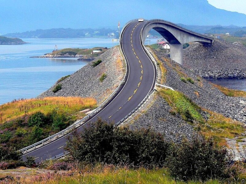 Winding Coastal Bridge