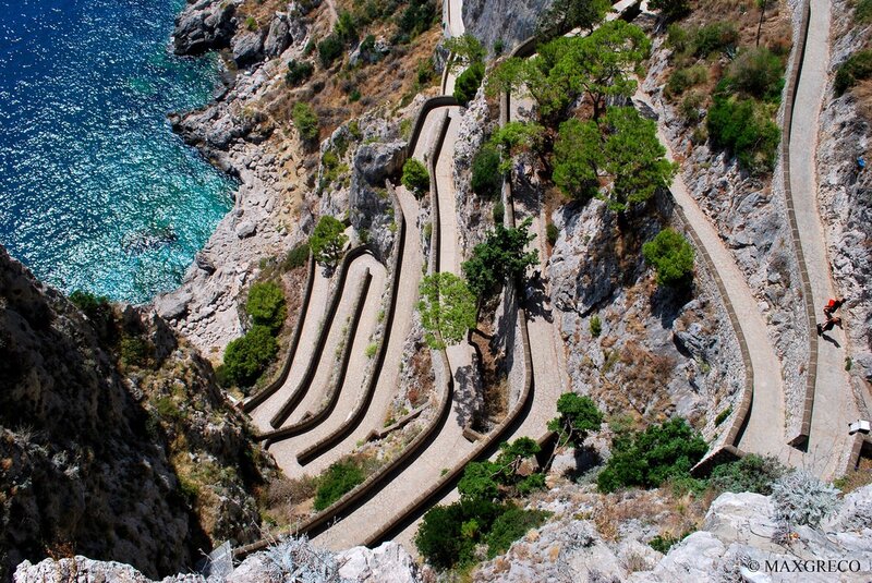 Winding coastal path by the sea