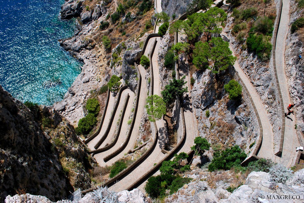 Winding coastal path by the sea