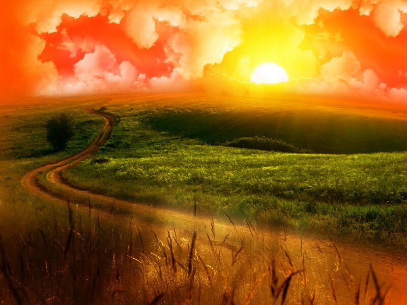 Winding Dirt Path — Green, Dramatic
