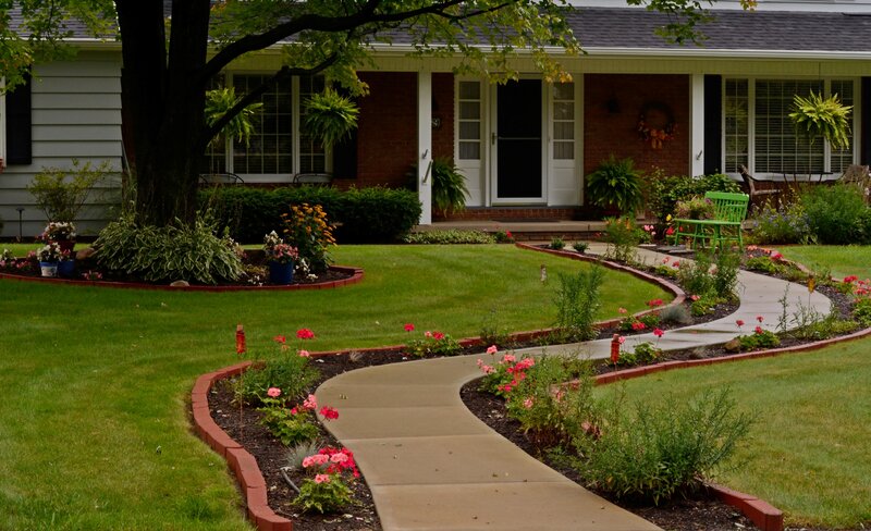 Winding Garden Path — Green, Serene, Afternoon
