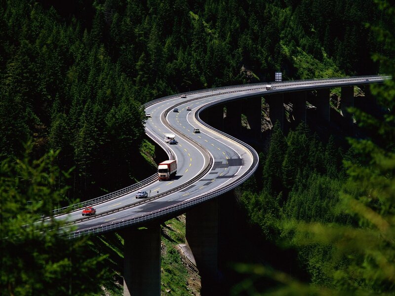 Winding Highway Bridge