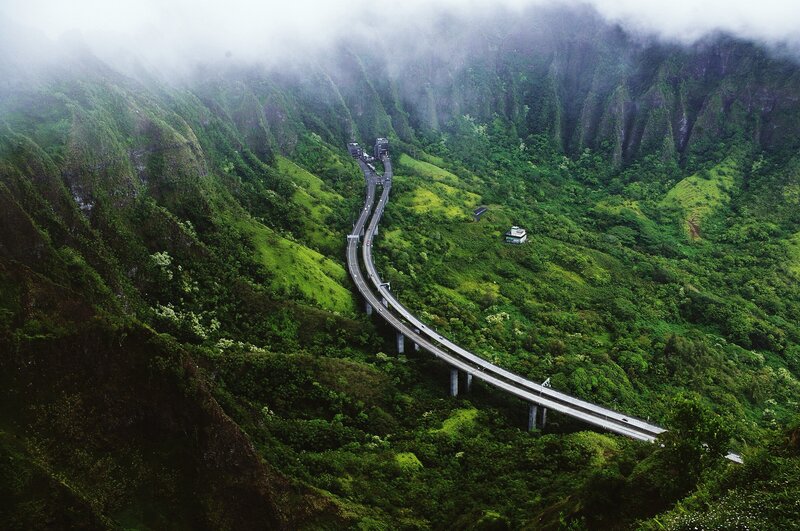 Winding Highway in Mountains