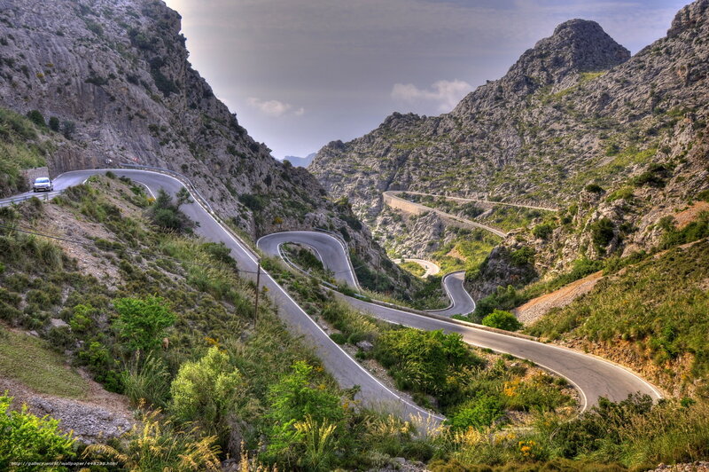 Winding mountain road