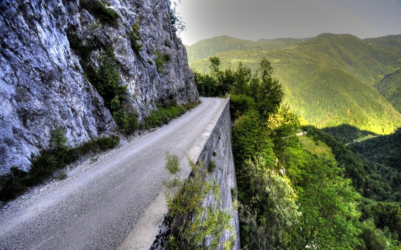 Winding mountain road