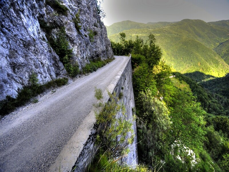 Winding mountain road