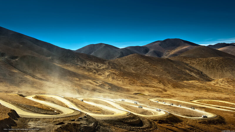 Winding Mountain Road — Blue, Arid