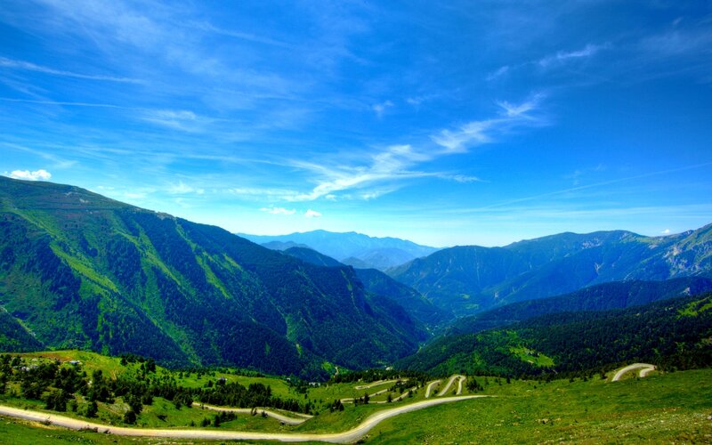 Winding Mountain Road — Blue, Serene, Afternoon
