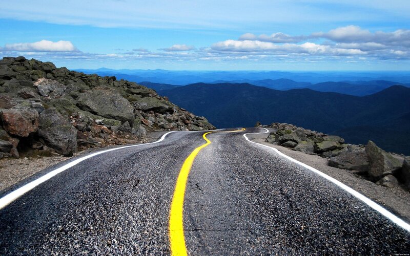 Winding Mountain Road — Blue, Serene