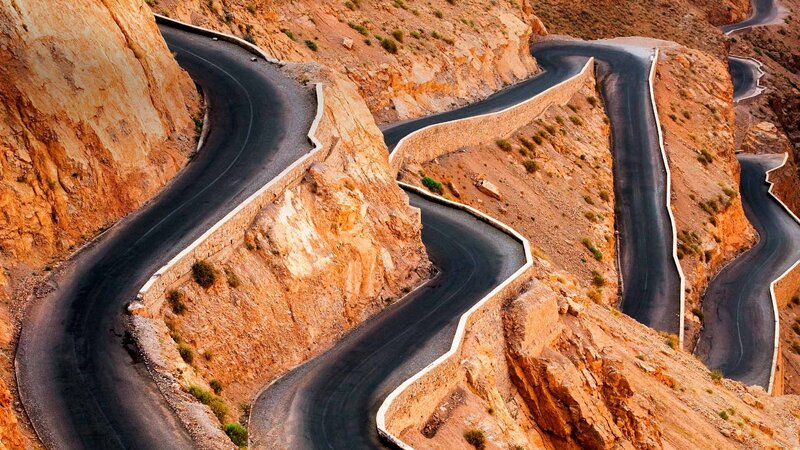 Winding Mountain Road — Brown, Dramatic, Sunset