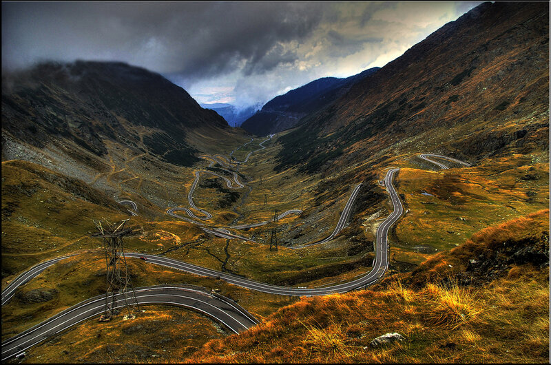 Winding Mountain Road — Brown, Dramatic