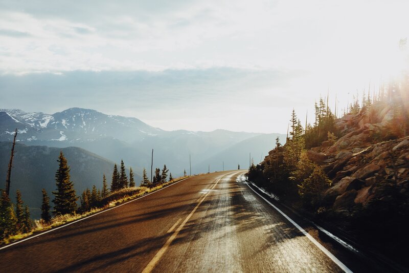 Winding Mountain Road — Brown, Serene