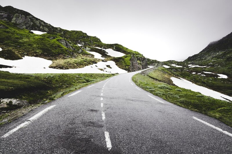 Winding Mountain Road — Gray, Serene