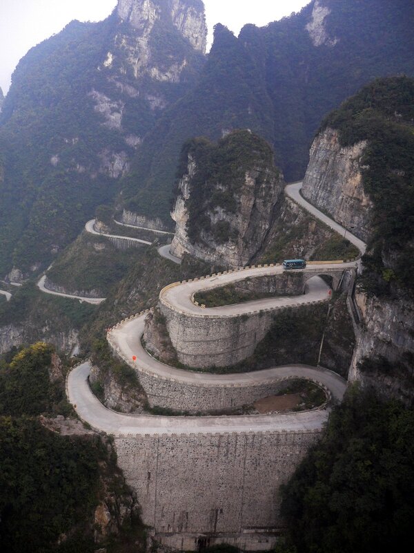 Winding Mountain Road — Green, Dramatic, Photograph, Car