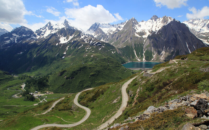 Winding Mountain Road — Green, Serene, Summer, Photograph