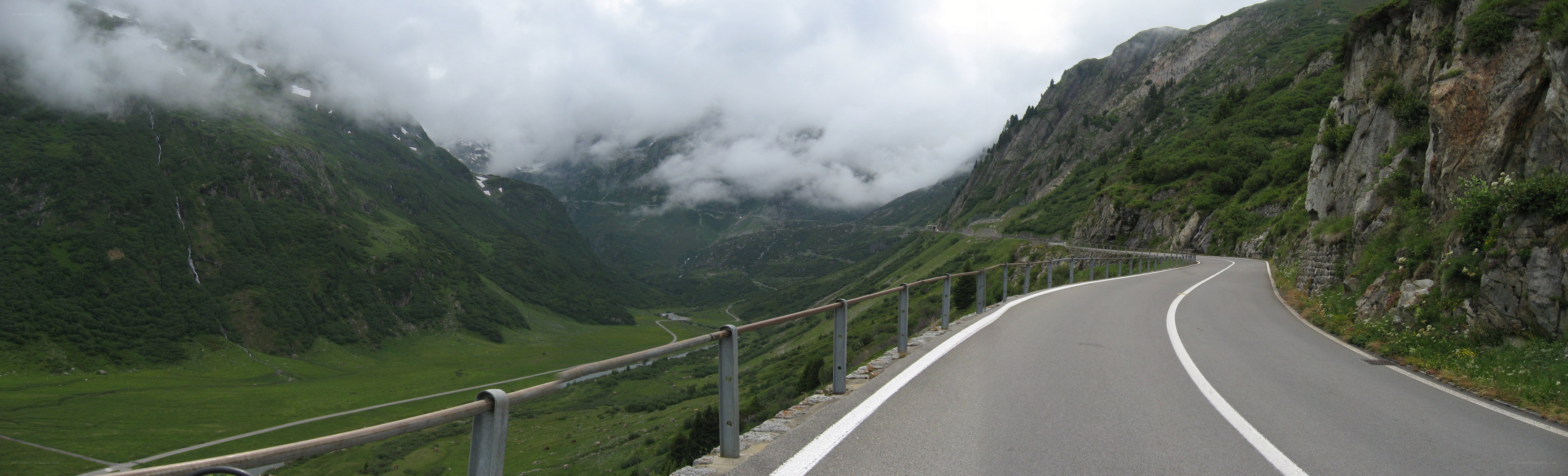 Winding mountain road in a valley