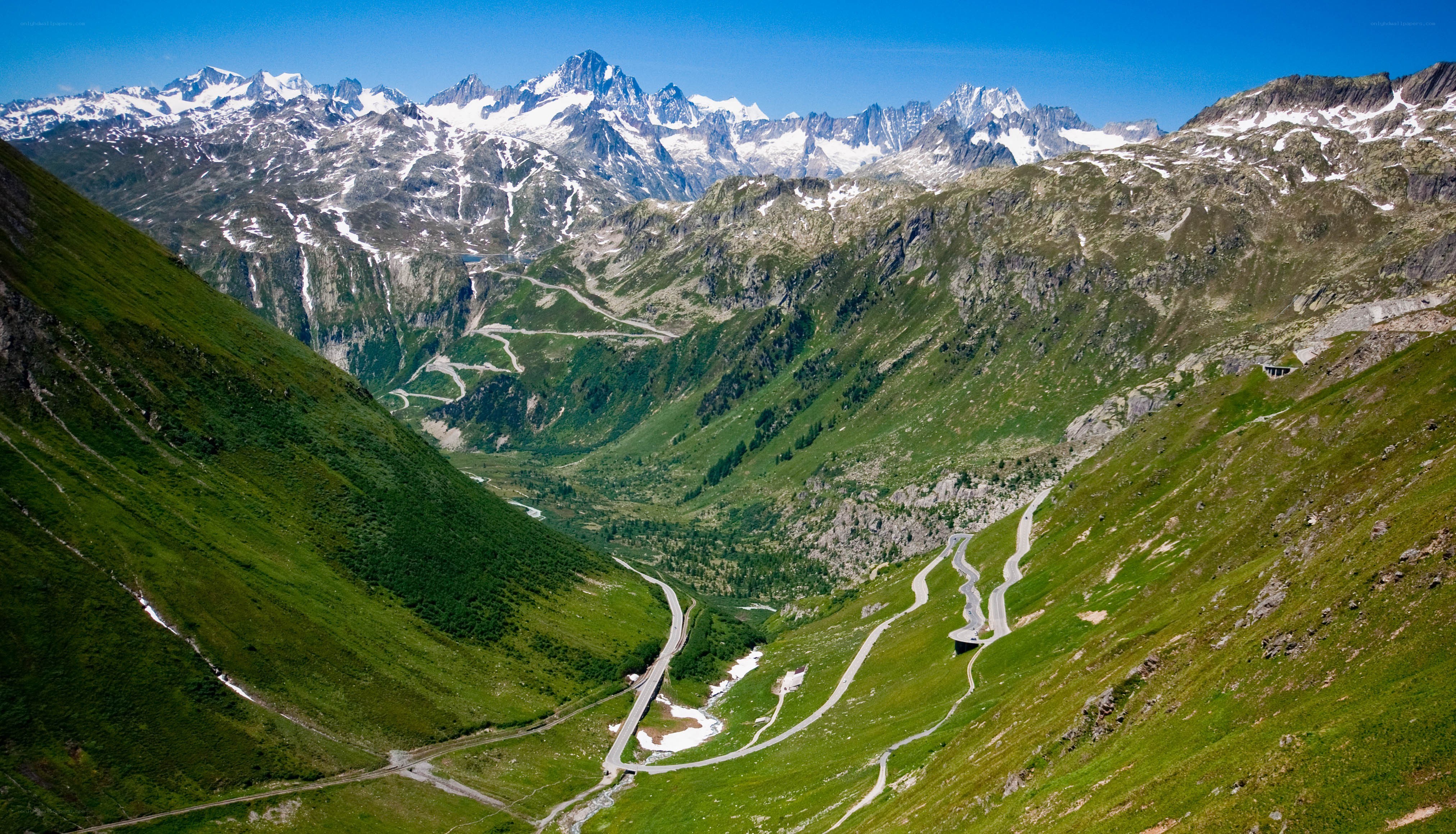 Winding mountain road in the Alps