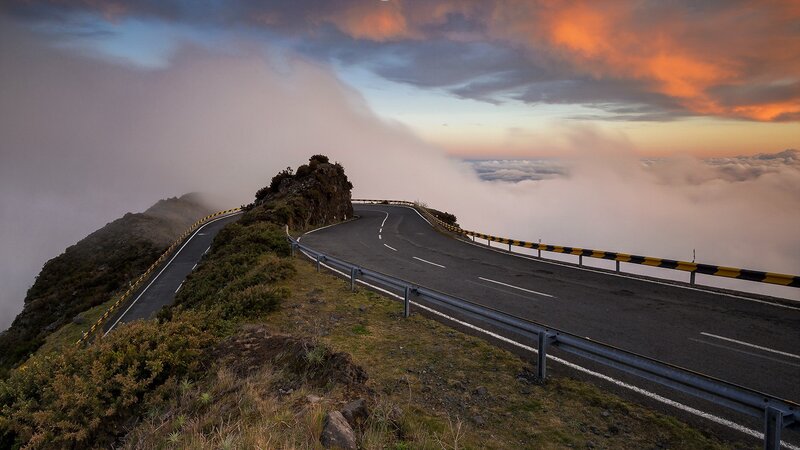 Winding Mountain Road — Orange, Dramatic