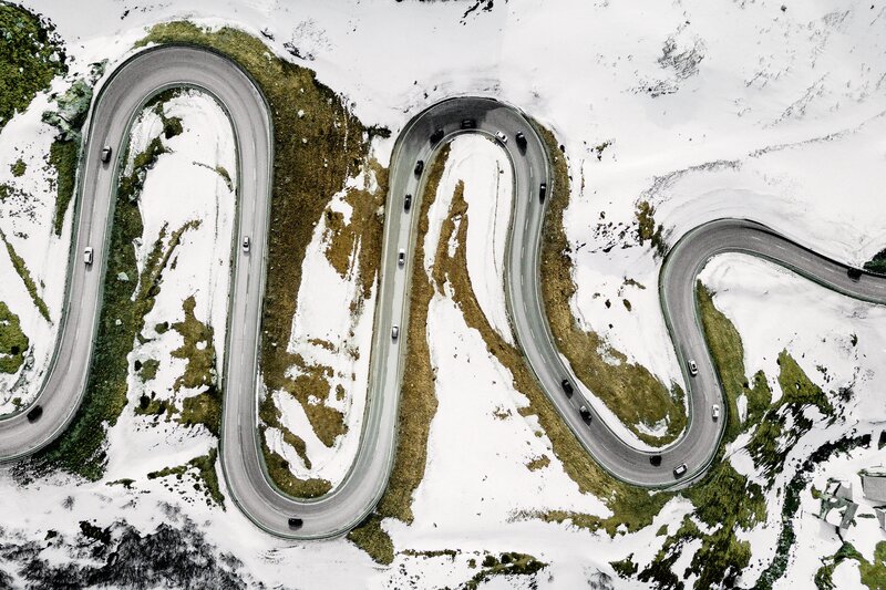 Winding Mountain Road — White